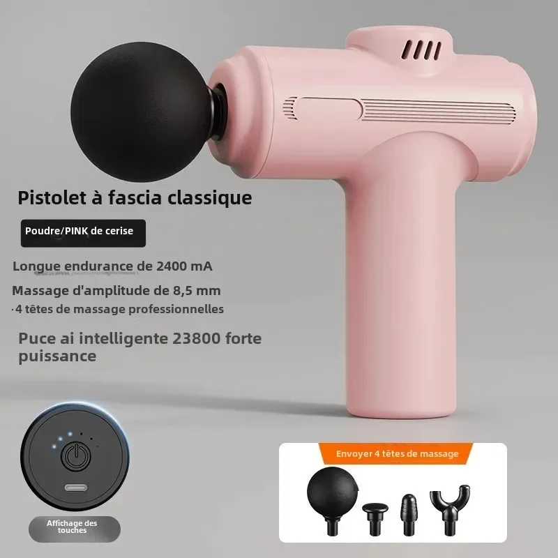 Mini  USB Electric Massage Gun Deep Tissue Facial Massgaer 8 Heads Arms Back Leg Muscle Relaxing For Body Back Arm Sport Fitness