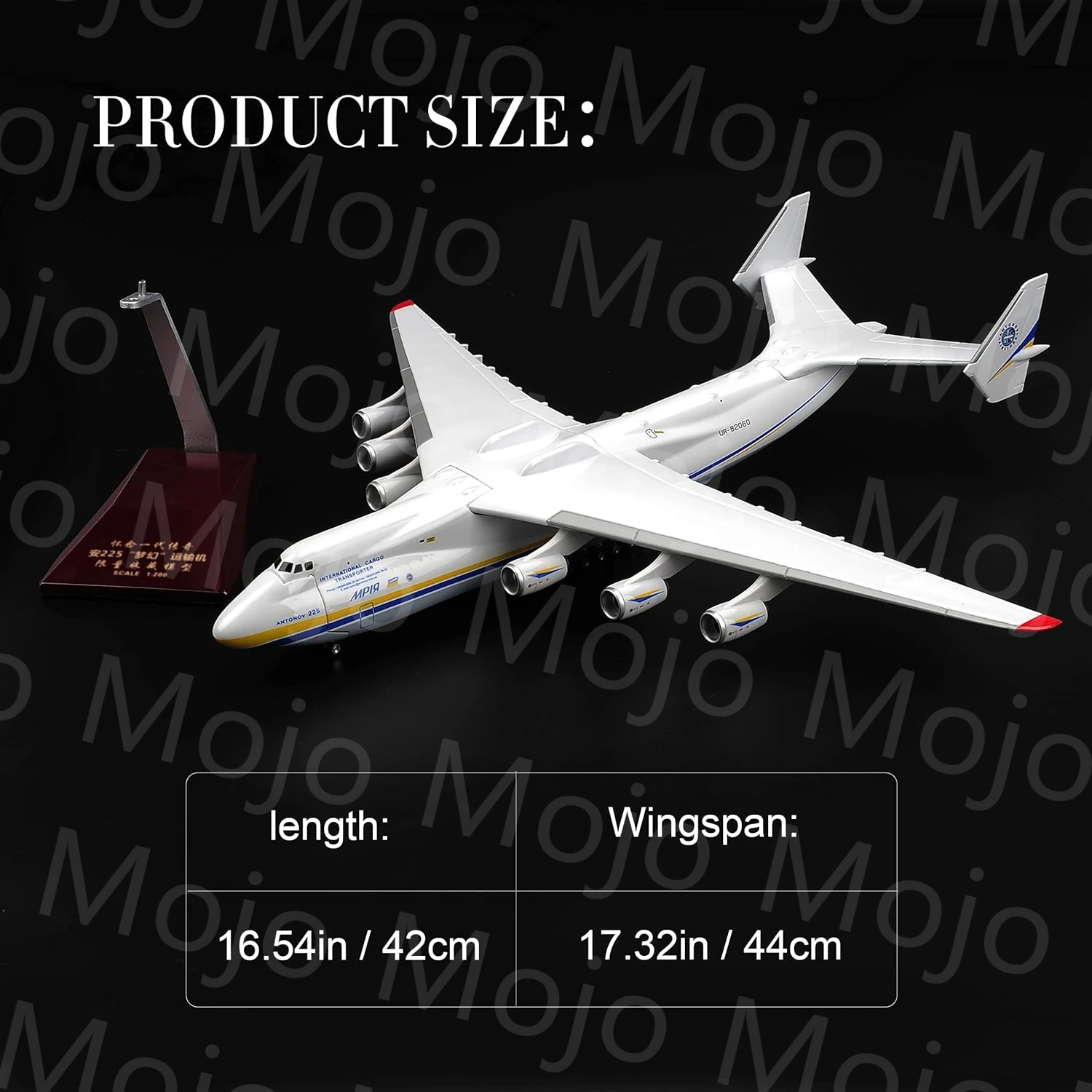 1:200 An-225 Antonov Resin Aircraft Model Ornament 17-inch Ukrainian Painted Mriya Transportation Aircraft Display Model