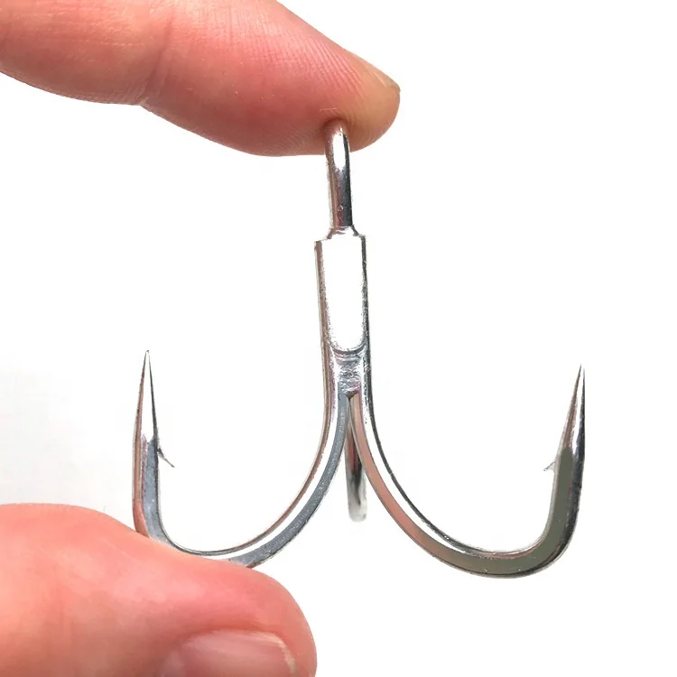 

K6801 100pcs/ Treble Saltwater Jigging Lure Carbon Steel Material High Strength Sea Fishing Hooks