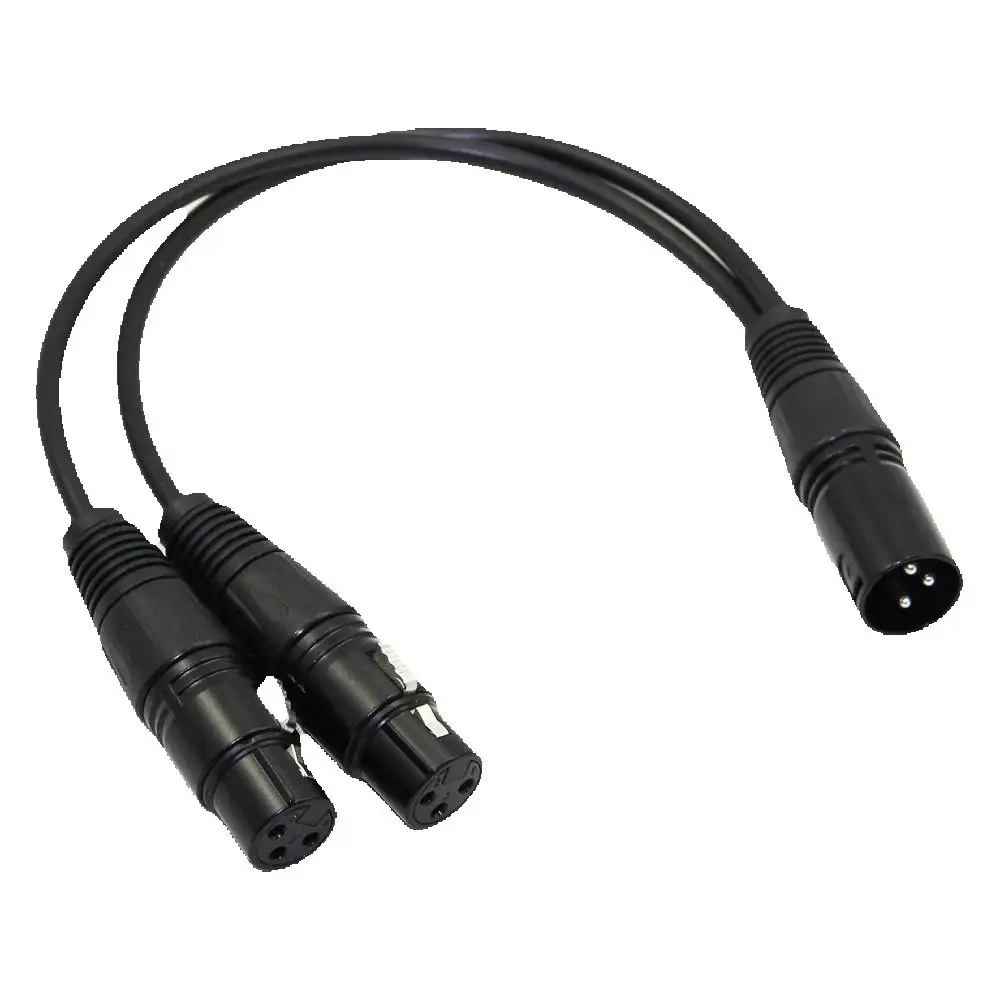 XLR Male to Female Connector One to Two 3Pin 30cm  Splitter Cable Converter for Stage Light Moving Head DJ Party Lights