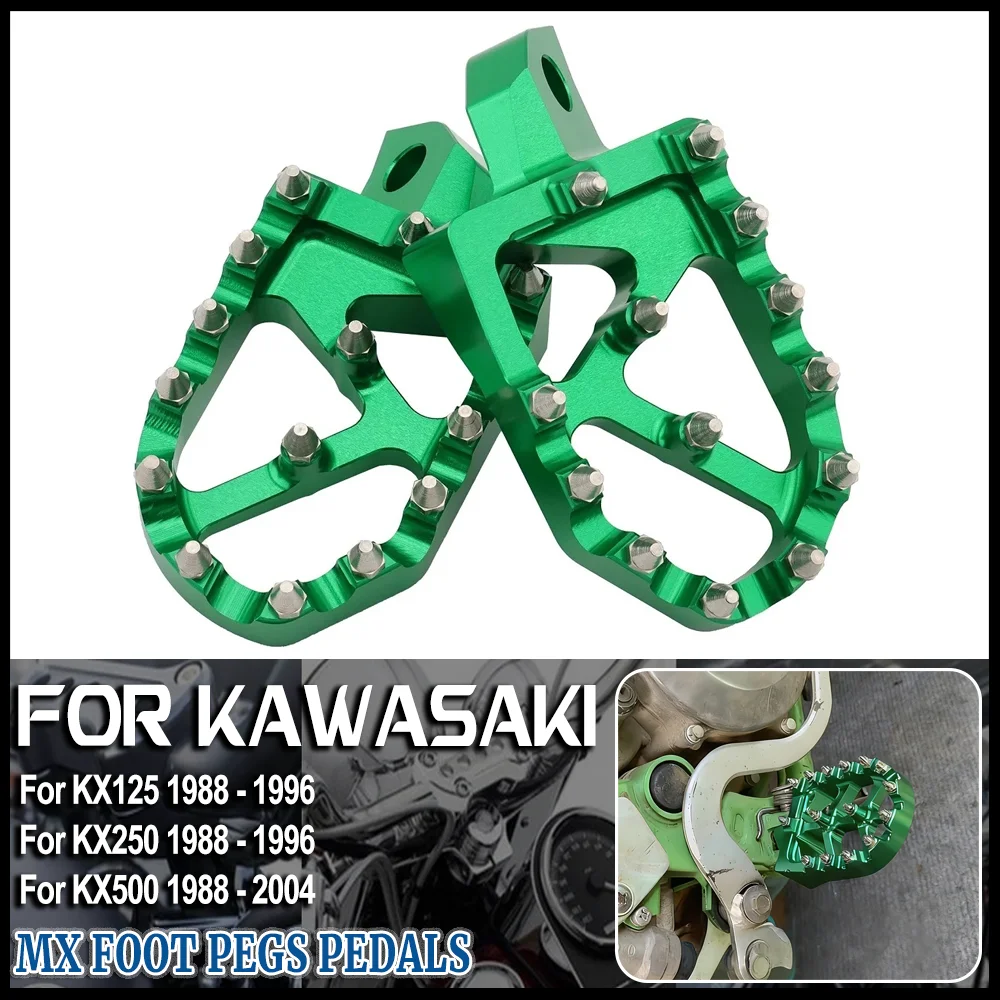 

Motorcycle Foot Pegs Dirt Bike Footpeg Footrest Pedal For Kawasaki KX125 KX250 KX 125 250 1988-1996 KX500 KX 500 1988-2004