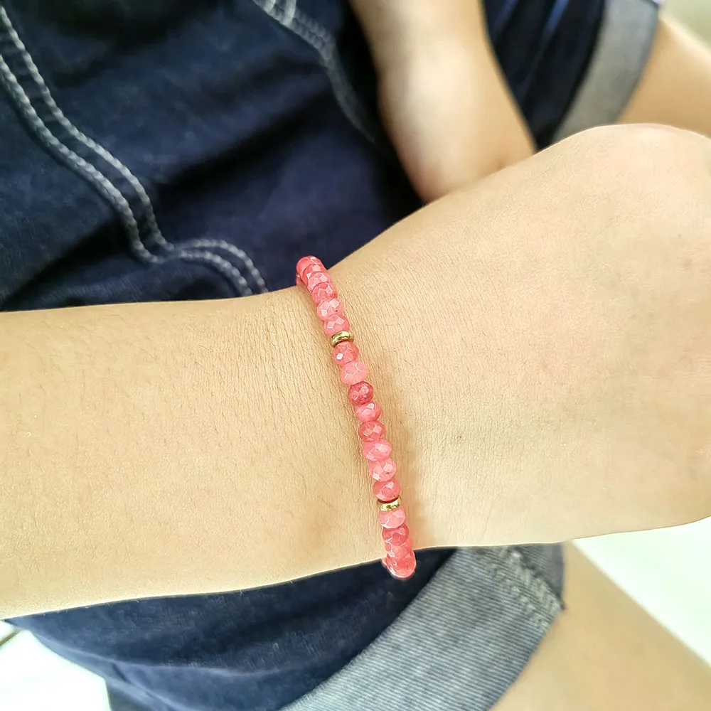 HUIDANG Bead Bracelet Woman Pulsera Armband Colorful Green Stone Bead Bracelet New In 2025 - Image 5