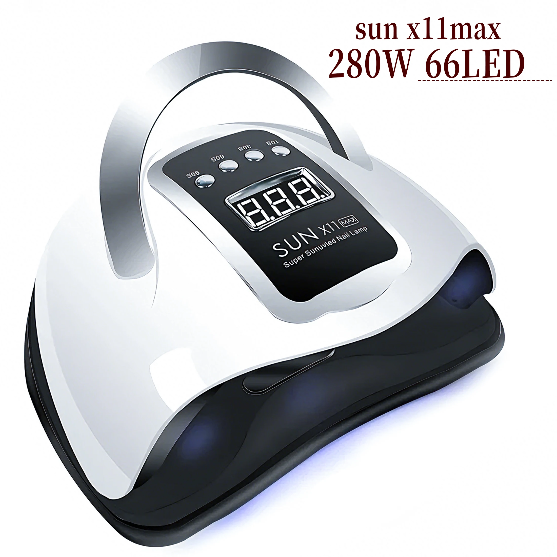 SUN X11 MAX Lampada professionale per asciugare le unghie per manicure Macchina per asciugare lo smalto gel per unghie da 280 W con sensore automatico Lampada per unghie UV LED