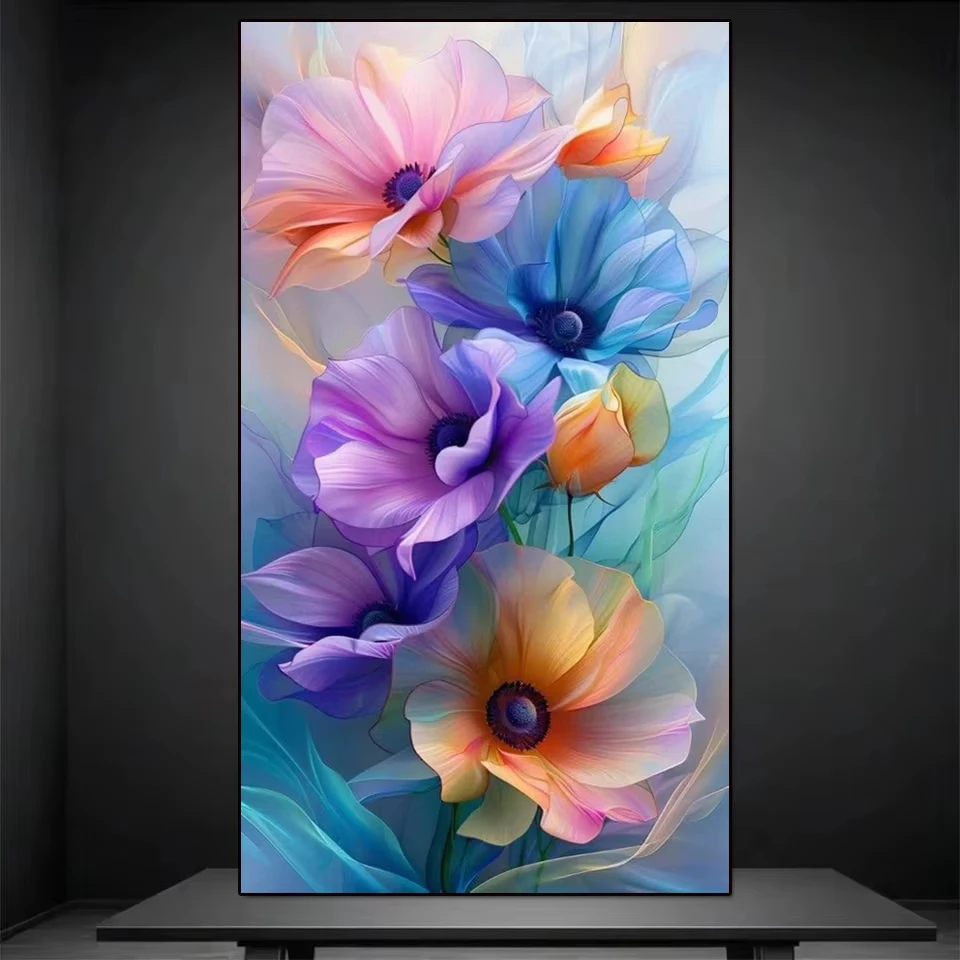 2026 Diamant-Malerei Kunst DIY Schönes Großes Blumen-Diamant-Mosaik-Set 5D Quadratische Runde Strass-Kreuzstich-Dekoration für Zuhause Geschenk