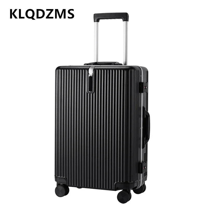 KLQDZMS Koffer Heren Aluminium Frame Trolleykoffer Dames Boarding Case Stevig en Duurzaam 18"20"22"24"26 Inch Cabinebagage