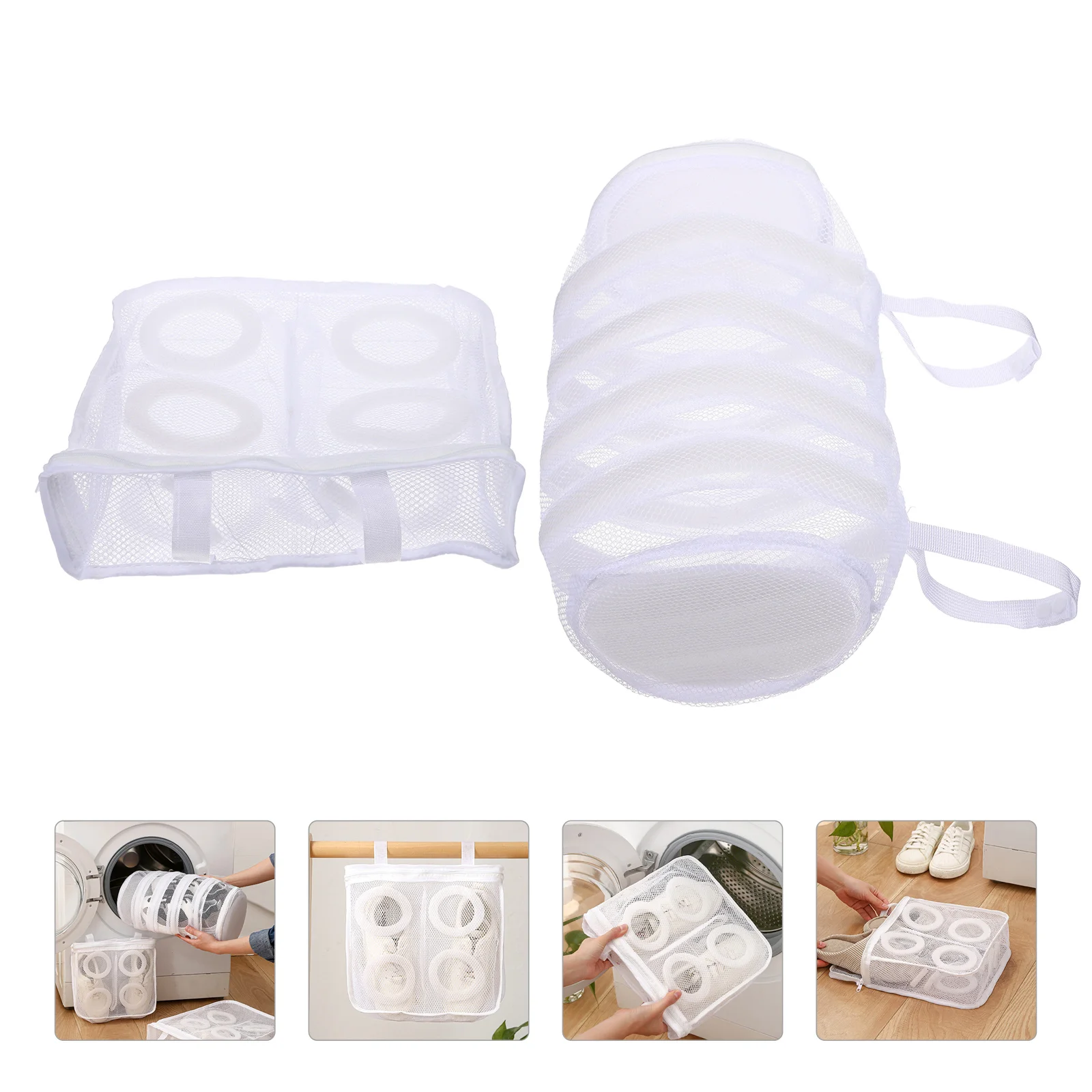 

2 Pcs Shoe Wash Bag Mesh Cotton Laundry Bag for Easy Cleaning Storage Non Deformable Hygienic Shoe Dryer Bags Sneaker