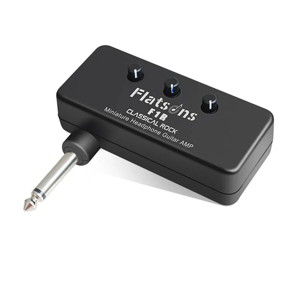 Flatsons F1R Headphone Amp Mini Headphone Guitar Bass Amplifier Classical Rock with 3.5mm Headphone Jack AUX Input Plug-and-Play