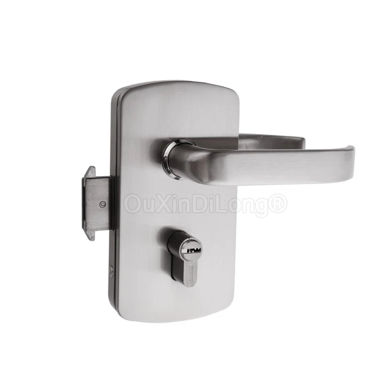 Brand New 1PCS Zinc Alloy Glass Door Handle Lock Office Entrance Gate Glass Partition Door Locks with Keys for 10-12mm Glass