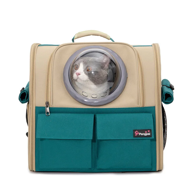 Space Capsule Pet Bag Large Capacity Breathable Cat Backpack Canvas Scratch Dog Bag Good Looking