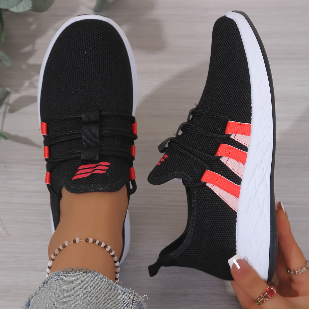 Women's 2026 New Mesh Knit Casual Sneakers Elastic Lace Ultra Lightweight Soft Sole Comfort Non-slip Walking Sports Shoes Daily