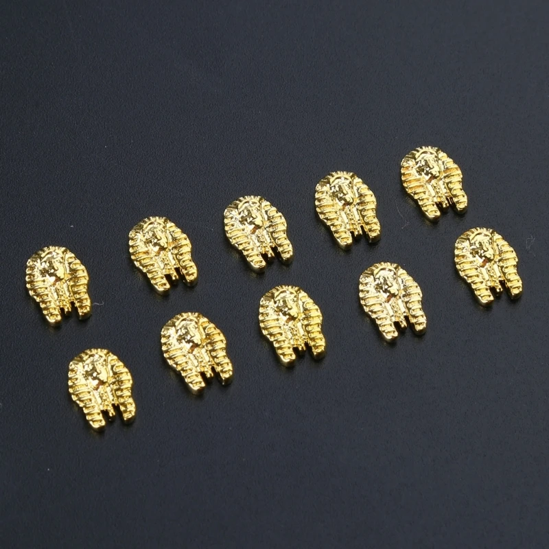 10PCS Alloy Egyptian Pharaoh Art Decorations Cleopatra Art for Nail Art Design Acrylic Dropship