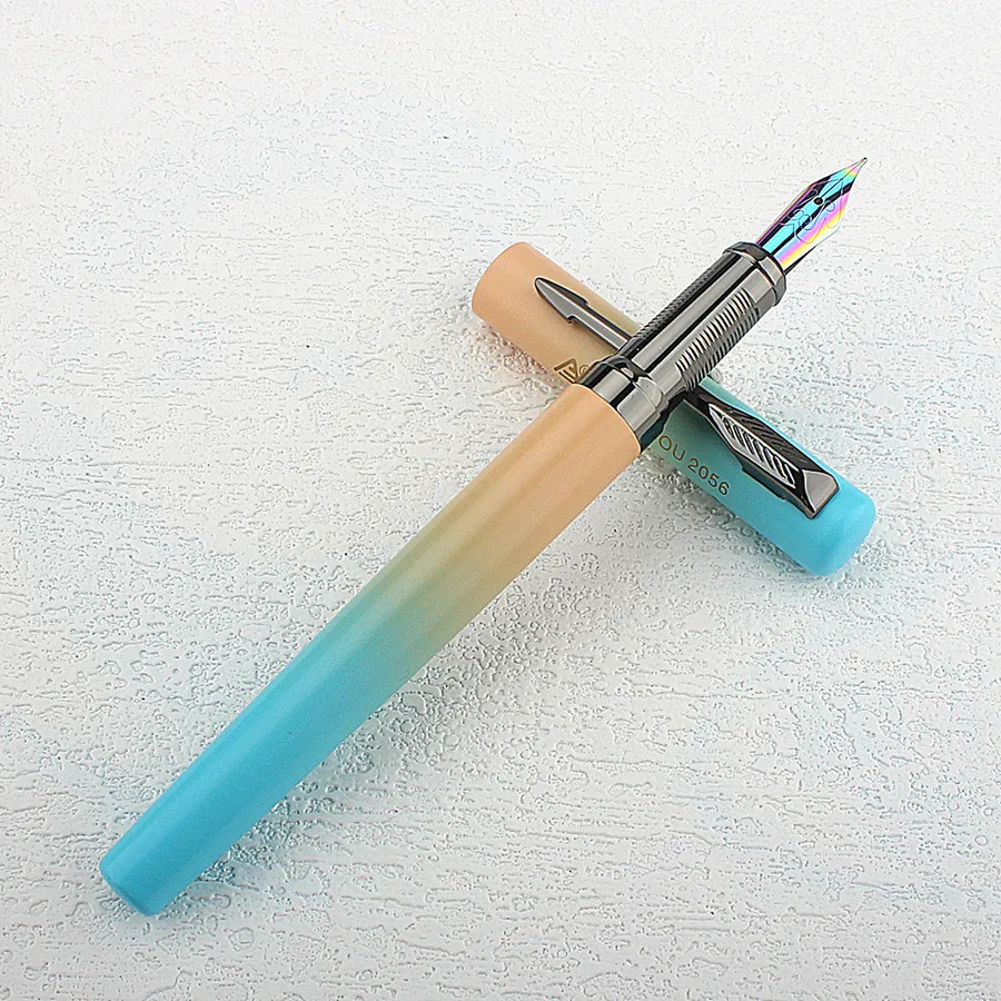 Luxus farbe blau gelb Metall Füll federhalter extra fein/fein Feder 0,5mm elegant aus gezeichnet Business Office Stift