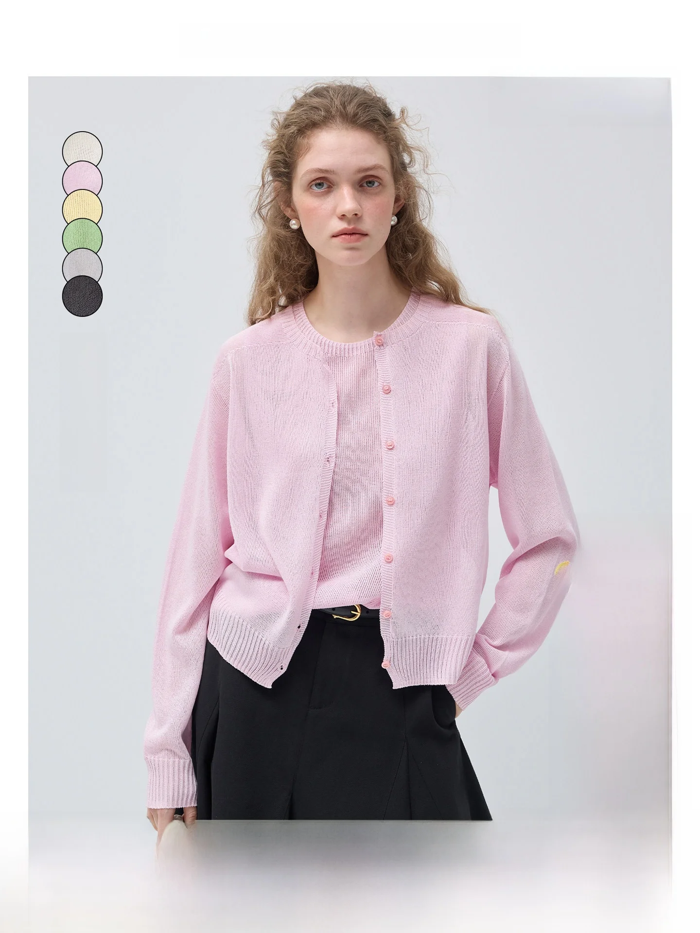 

VEGA CHANG Spring 2026 Fashion Vest Jacket Set Pastel Color Commute Style Women's Regular Sleeve Long round Neck Two-Piece Suit