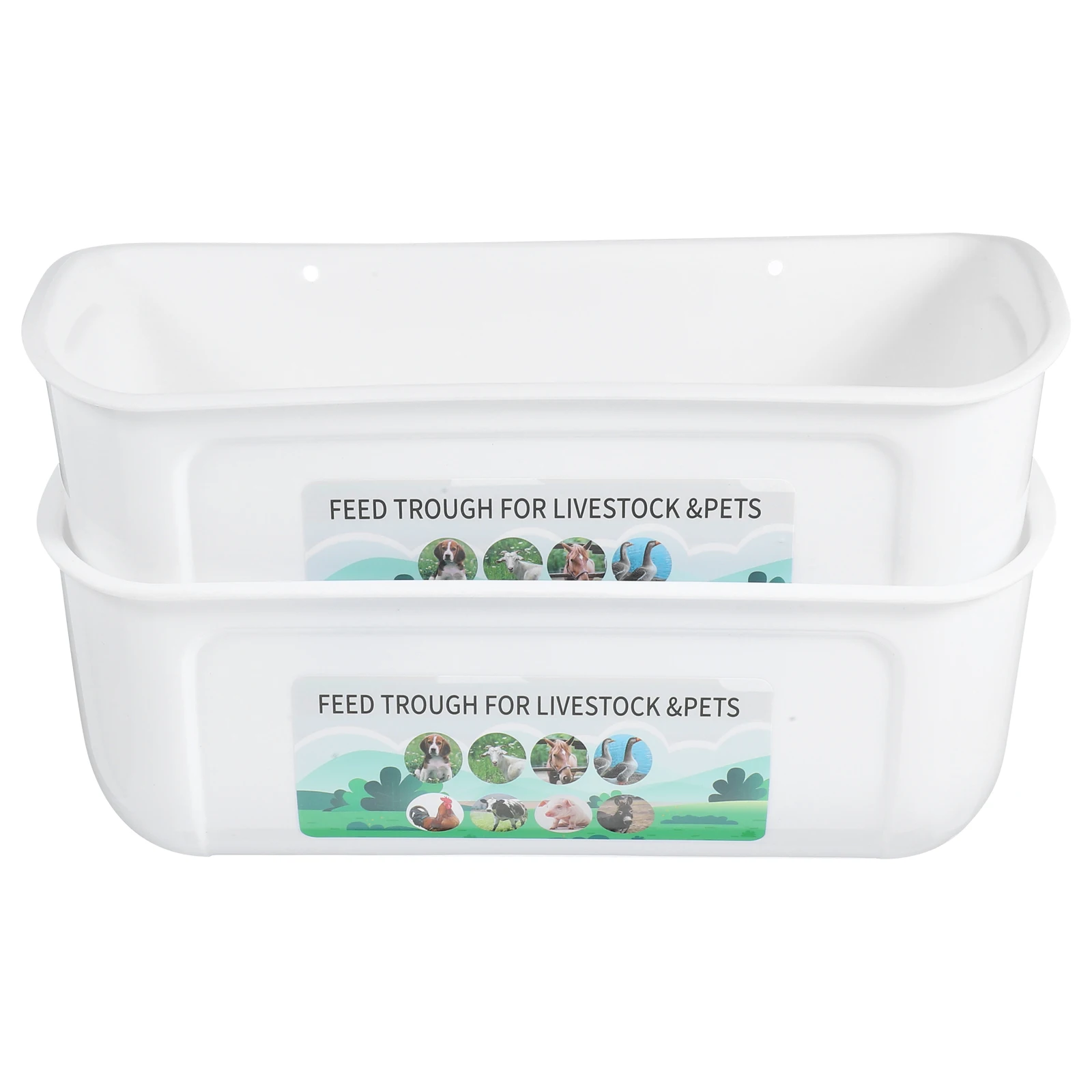 

2 Pcs Automatic Feeder Pigeon Feeding Trough Goat Plastic Chick Container Chicken Pigeons Hanging Bucket