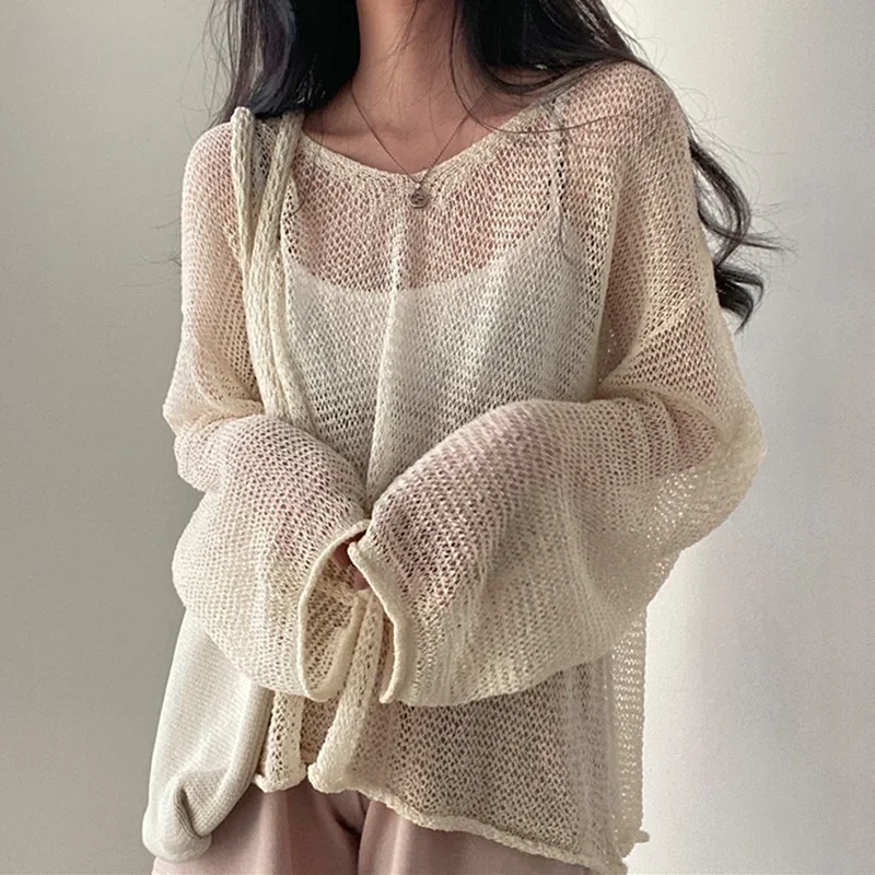 

Lazy Style Full Sleeves Jumpers Tops Hollow Out Sexy Women Fashion Casual Streetwear Chic Femme Sweaters Pullovers