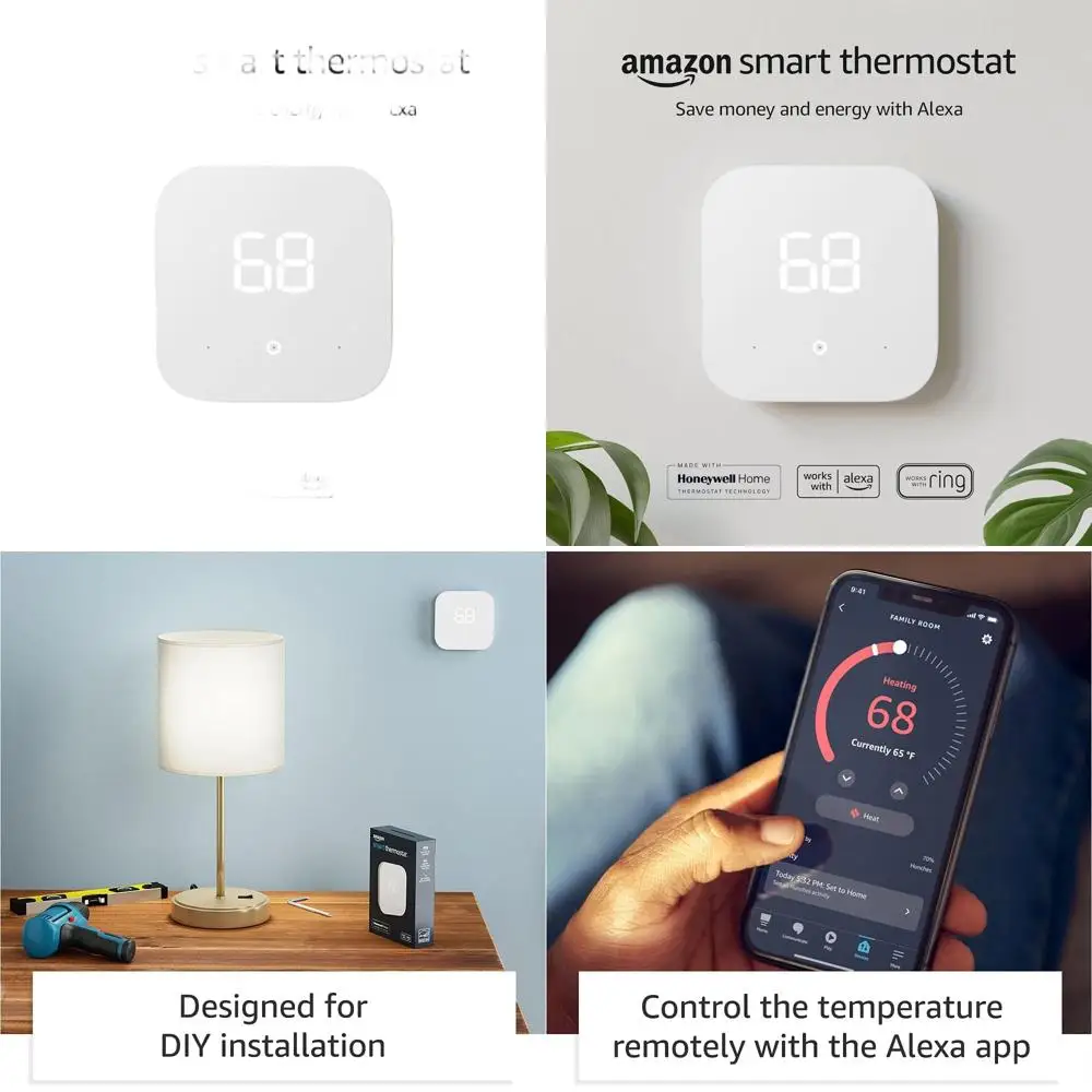 

Энергоэффективный умный термостат: экономия на счетах, совместим с Alexa и Ring, требуется провод C-Wire