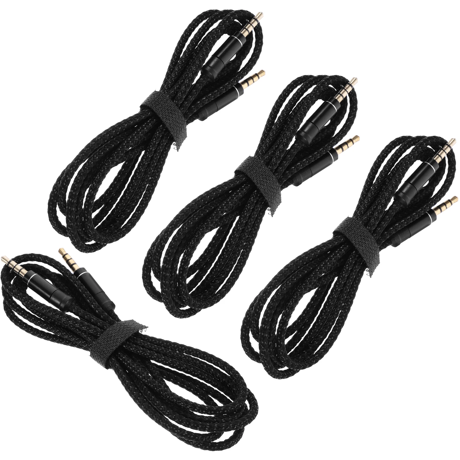 

4pcs Audio Extension 3.5mm Male to Male Stereo Aux for Headphones Mic Car Use Nylon Braided High Quality Signal Transmission