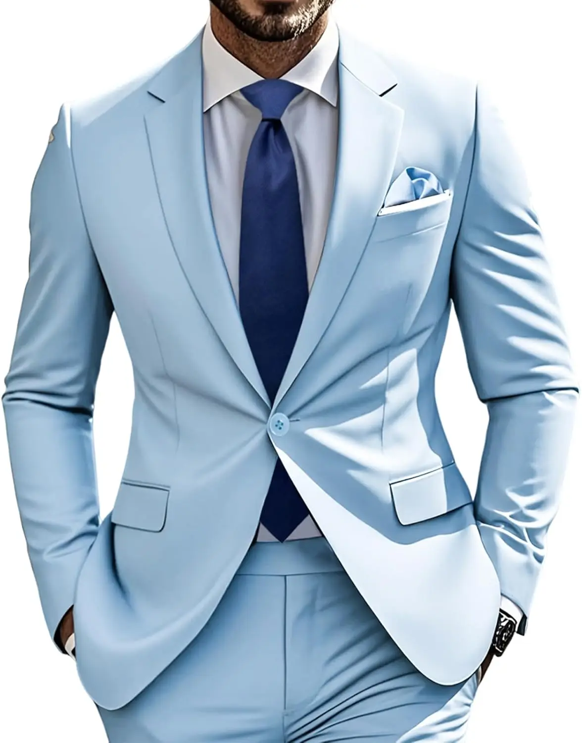 

Men's Suits Regular Fit 2 Piece one Button Blazer Pants Set Formal Wedding Prom Tuxedo Suits