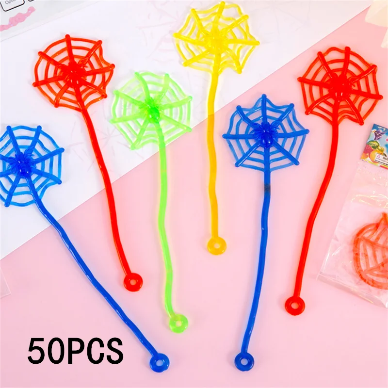 

5/10/50PCS Random Color Stretchable Climbing Spider Web Tricky Toys Kids Birthday Party Baby Shower Gift Rewards Halloween Party