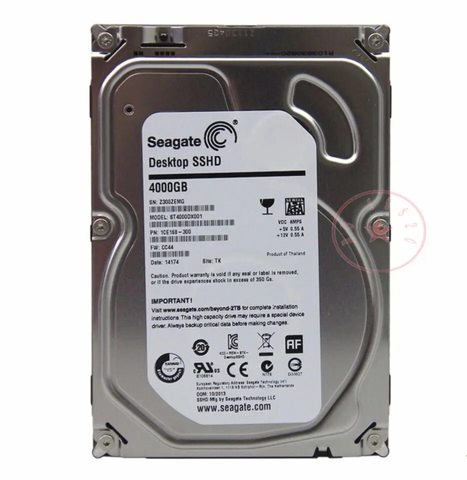 

New Seagate Desktop SSHD 4TB,Internal,7200 RPM,8.89 cm 3.5" (ST4000DX001)SSHD cl