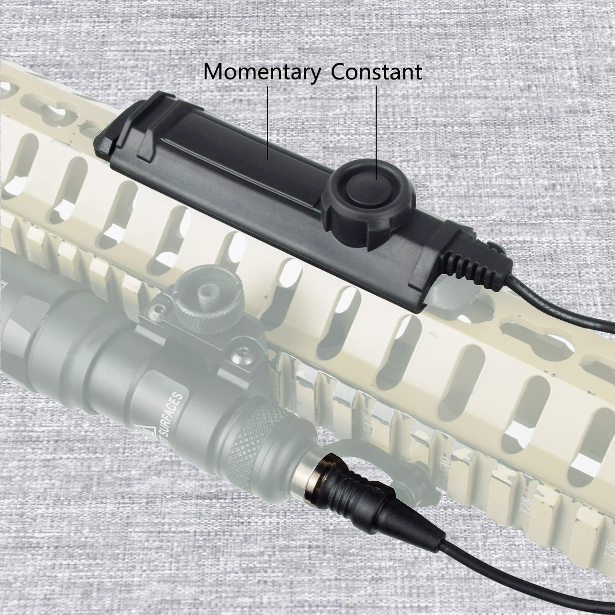 Taktyczny przełącznik zdalnego sterowania SureFire M300 M600 Scout Light, dwufunkcyjny, stały/chwilowy, sterowany ciśnieniem, akcesoria do lamp tylnych.
