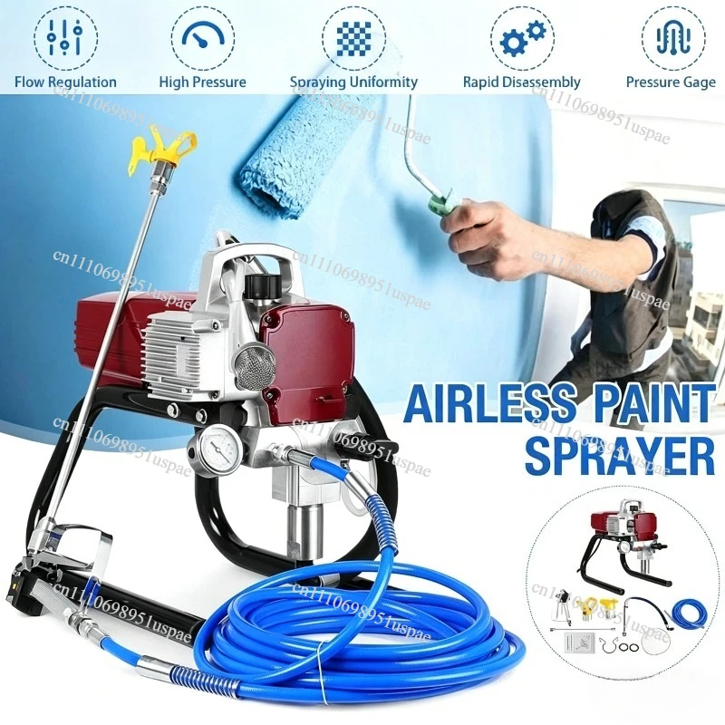 Electric Airless Paint Sprayer High Pressure for Latex Anti Rust Fireproof Coating Wall Ceiling Furniture Spray Painting Machine
