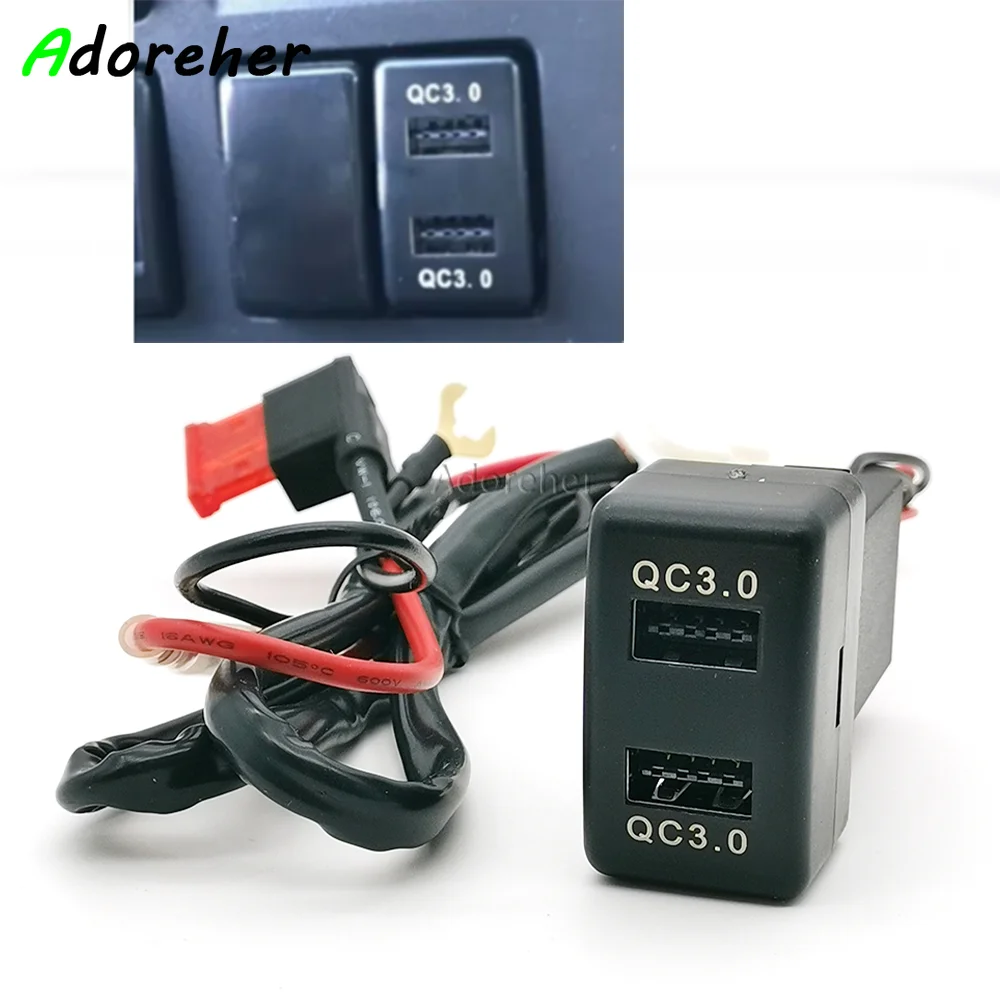 1pc carro qc3.0 carregador de telefone carro usb qc3.0 carregador tomada dupla usado para isuzu 700p kv100 kv600 acessórios
