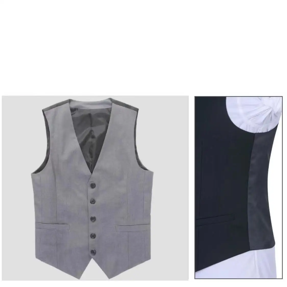 M-6XL Black Grey Navy Blue Plus Vests For Men Slim Fit Suit Male Waistcoat Gilet Homme Casual Sleeveless Formal Business Jacket