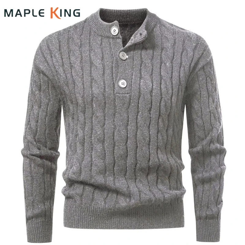 

Luxury Button Designer Men's Sweaters Herrenpullover Winter 2026 New Vintage Warm Casual Man Sweater Invierno Hombre Pull Homme