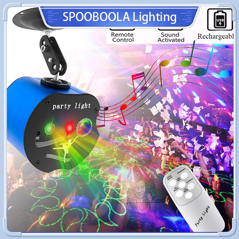 

USB сценический лазерный проектор с дистанционным управлением, портативный DJ-вечеринка, дискотека, праздник, день рождения, свадьба, КТВ, бар, эффект света