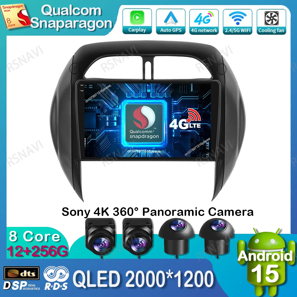 

Android 15 Car Radio For Toyota RAV4 RAV 4 2003 2004 2005 Multimedia QLED 4G LTE Navigation Qualcomm Autoradio DSP Stereo DVD BT