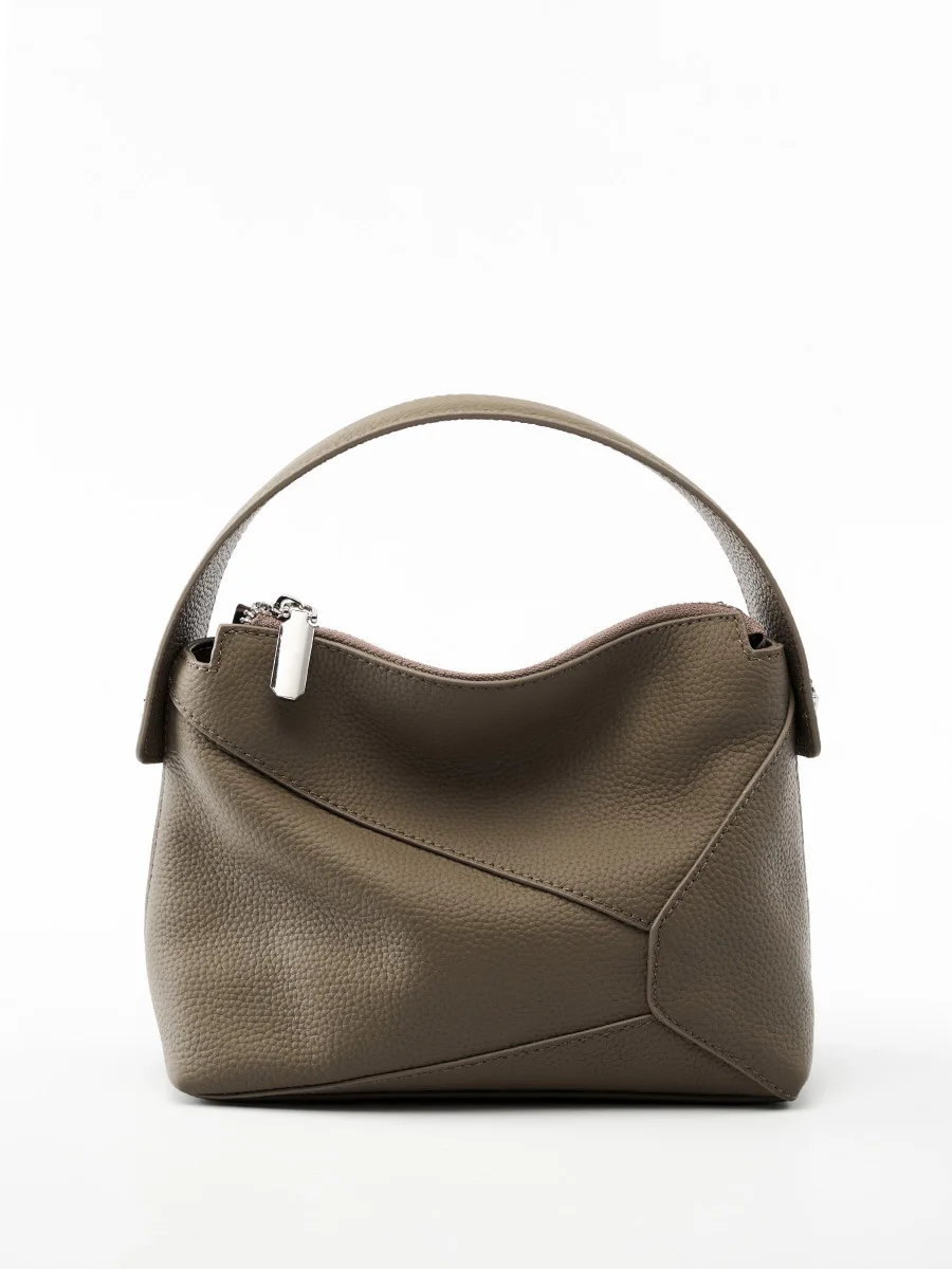 New First-layer Cowhide Pillow Bag, Genuine Leather Versatile One-shoulder Messenger Women's Handbag