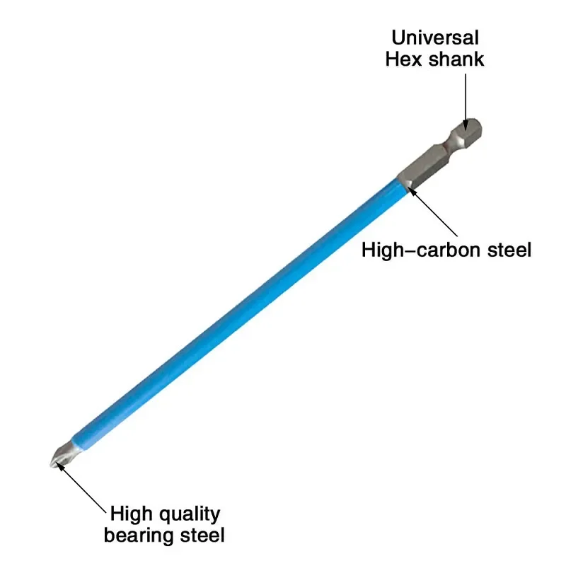 Anti Slip and Wear-resistant Screwdriver Set, Strong Magnetic and High Hardness, Ultra Long Cross Electric Drill