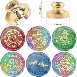 Wax Seal Stamps Happy Birthday Merry Christmas Thank You Sentiments 25mm Round Brass Head for DIY Decor Notebook Gift Cards 2024