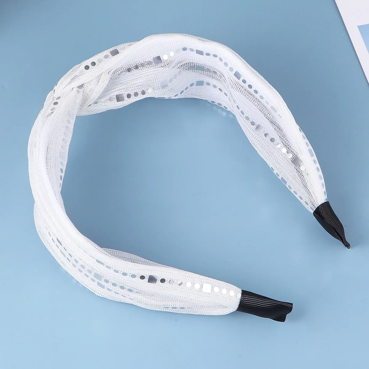 

Wide Edge Headband Shiny Hairband Women Cross Accessories Soft Comfortable Cloth Bow Hair Band Photo Prop Daily