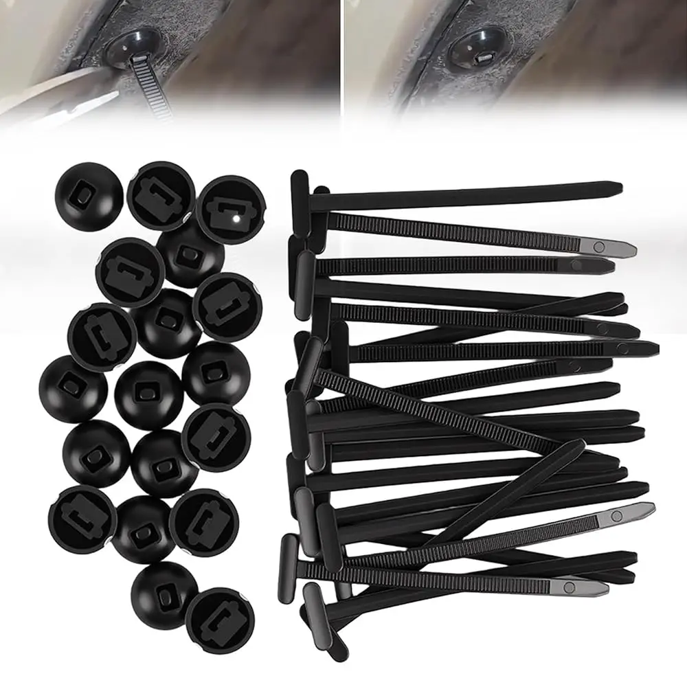 

Nylon Universal Cable Tie Buckle Kit for Car - Heavy Duty UV Resistant Push-Mount Zip Ties with Pin & Button to Replace Screw