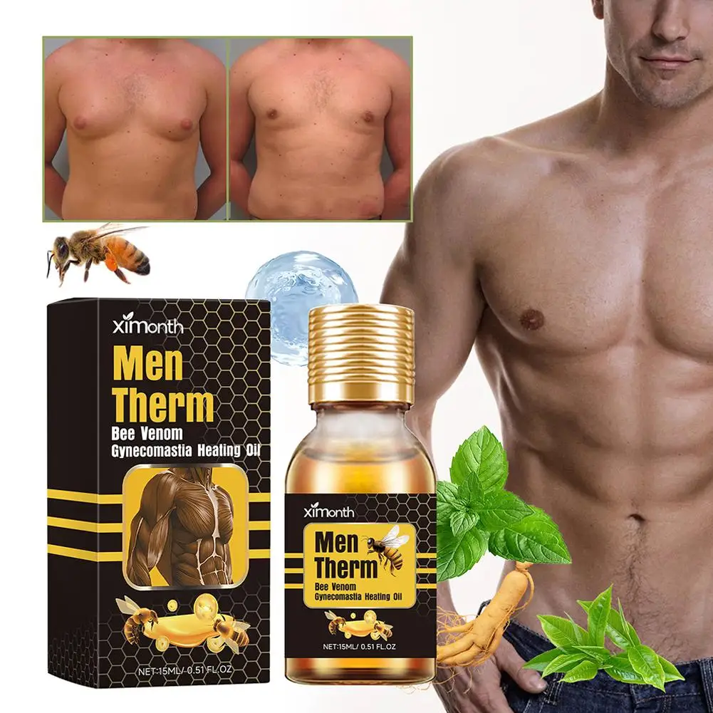 15Ml Mannen Bijen Gynaecomastie Stookolie Borst Vormgeven Borst Stevige Massage Serum Borst Aanhalen Olie Huidverzorging