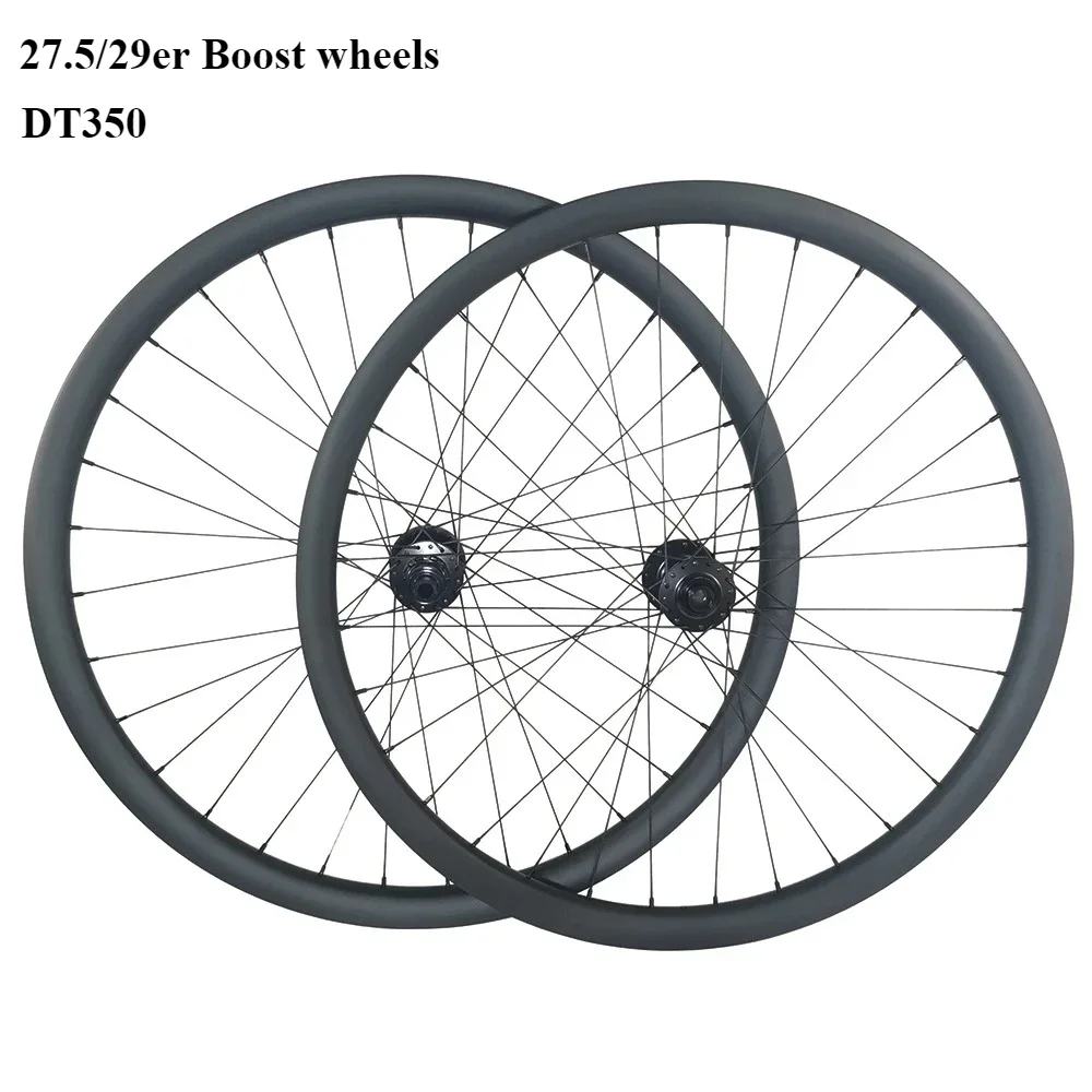 

27.5in 29er Carbon Mountain Bike 148mm Boost Wheelset 28 32H Tubeless AM DH XC Bicycle Mtb Wheels HG XD MS DT350 Hub 40*30mm Rim