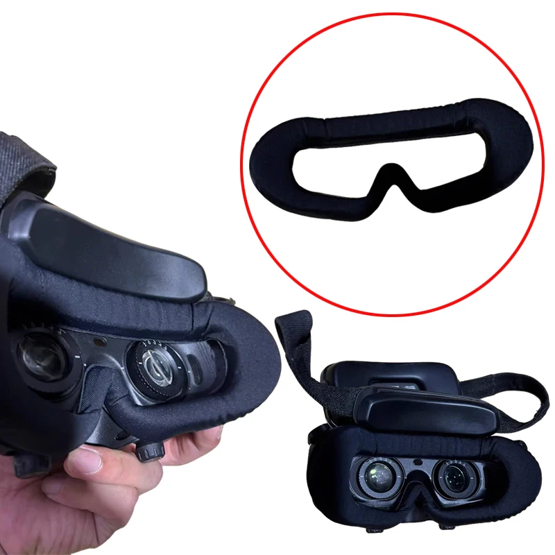 1PCS For DJI Goggles 2/3 Sponge Eye Mask Light-Blocking Cushion with Breathable Fabric Ice Silk Exterior Replacement Face Pad