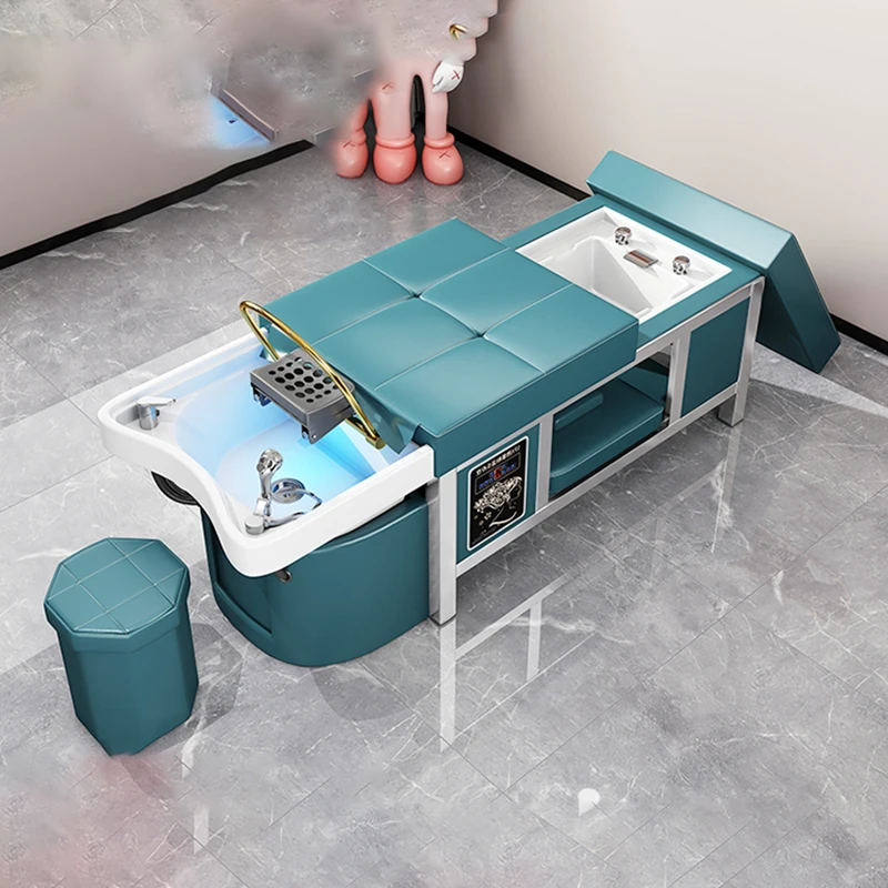 

Hair Spa Machine Salon Chairs Stylist Washbasins Styling Single Sleeping Water Bed Shampoo Chair Room Cama Abatible Mobile Basin