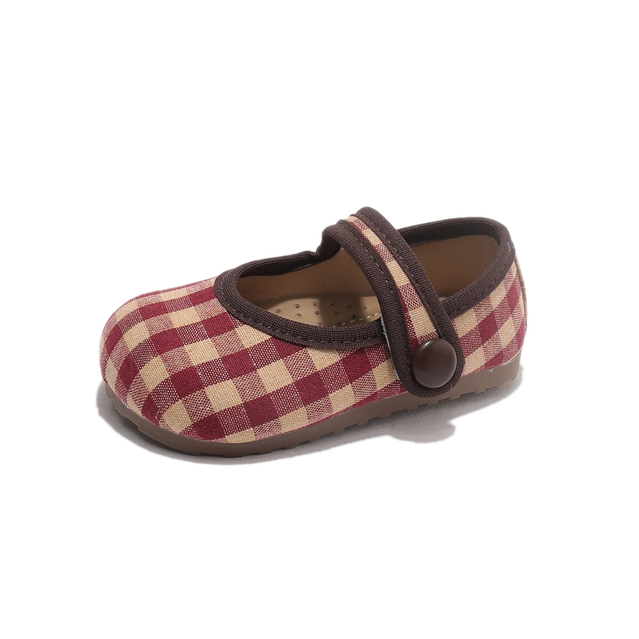 New Classic Plaid Girls Casual Shoes Shallow Hook Loop Flats For Toddler Kids Soft Sole Anti Slip Autumn Children Canvas Shoes