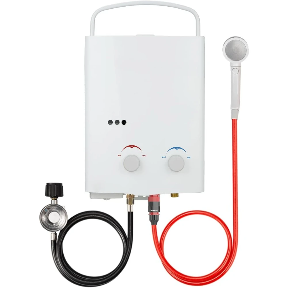 

Tankless Electric Water Heater, 5L 1.32 GPM Portable Propane , Overheat & High Water Pressure Protect, Demand Water Heaters