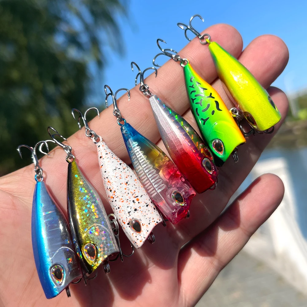 Rosewood 4.5cm 3.5g Mini Popper Hard Bait Minnow Fishing Lure Crankbait Wobbler Floating Top Water Isca Pesca Swimbait Tackle