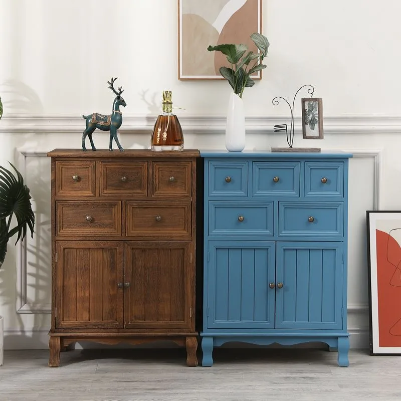 chest of drawers, solid wood American storage storage small cabinet, living room, bedroom chest of drawers,