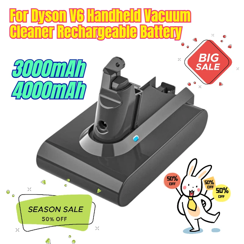 

3000/4000mAh for Dyson V6 Handheld Vacuum Cleaner Rechargeable Battery