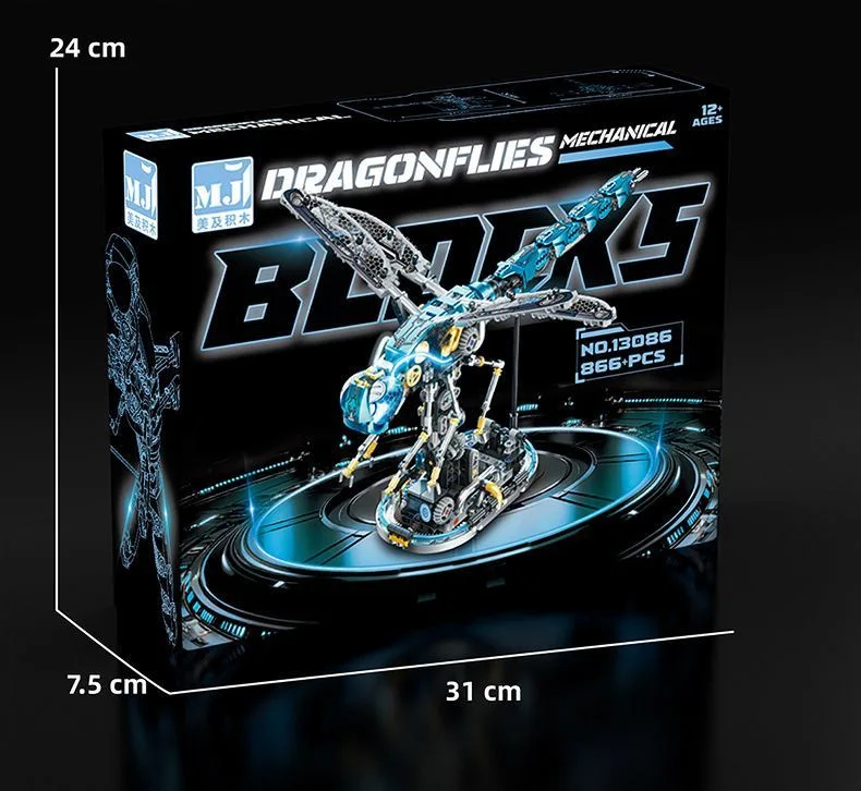 Creativo meccanico libellula edificio animale insetto robotico simulazione mondo modello animale giocattolo per bambini per regali di compleanno per ragazzi adulti