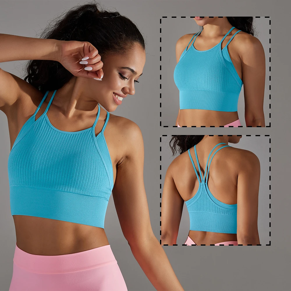 Vnazvnasi-ropa interior sin costuras para mujer, Sujetador deportivo de alta calidad para gimnasio, Top de Yoga para fitness, ropa de entrenamiento