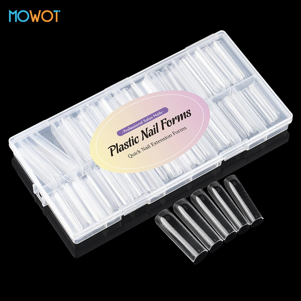 MOWOT nuevo molde de uñas cuadrado dual extensión de uñas postizas tips para uñas moldes de construcción rápida gel cobertura completa talla grande formas superiores acrílicas 5