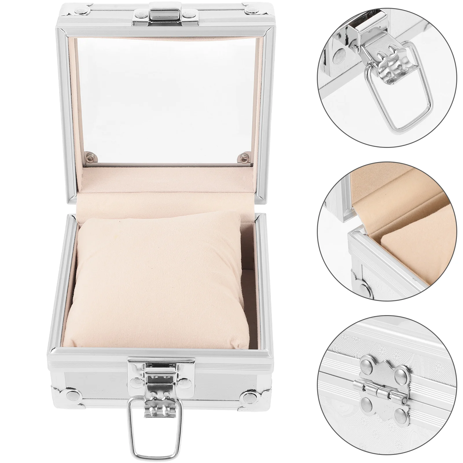 

Transparent Lid Display Box Elegant Storage Organizer Portable Single Watch Case Holder Dust Water Resistant For Travel Bracelet