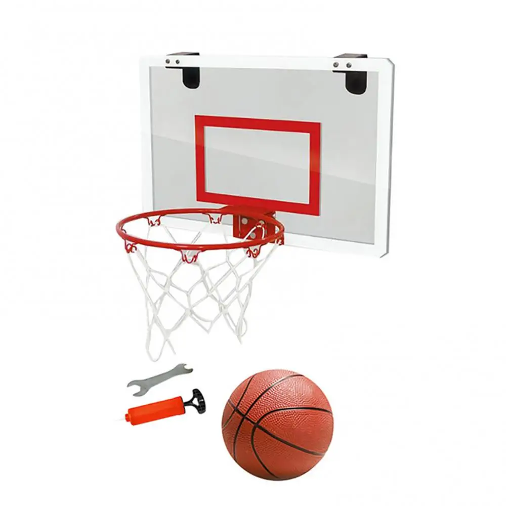 

Basketball Hoop Net Home Dormitory Door Wall Mounted Mini with Ball Pump Wrench